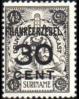 Suriname 1927 - set Insurance stamps overprinted: 30 c su 4½ g