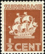 Suriname 1936 - serie Nave: ½ c