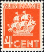 Suriname 1936 - set Ship: 4 c