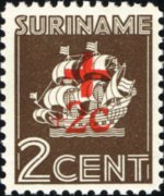 Suriname 1936 - set Ship: 2 c + 2 c