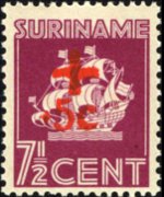 Suriname 1936 - set Ship: 7½ c + 5 c