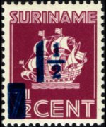Suriname 1936 - serie Nave: 1½ c su 7½ c