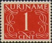 Suriname 1948 - serie Cifra: 1 c