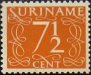 Suriname 1948 - serie Cifra: 7½ c