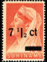 Suriname 1936 - set Queen Wilhelmina: 7½ c su 10 c