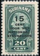 Suriname 1945 - serie Regina Guglielmina: 15 c su 20 c