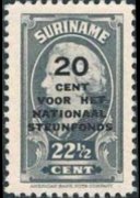 Suriname 1945 - serie Regina Guglielmina: 20 c su 22½ c