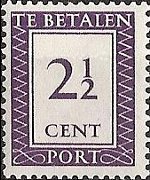 Suriname 1950 - serie Cifra in rettangolo: 2½ c