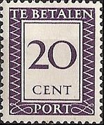 Suriname 1950 - set Value in rectangular frame: 20 c