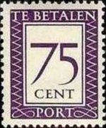 Suriname 1950 - set Value in rectangular frame: 75 c