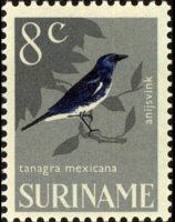 Suriname 1966 - set Birds: 8 c