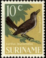 Suriname 1966 - serie Uccelli: 10 c