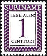 Suriname 1956 - serie Cifra in rettangolo: 1 c