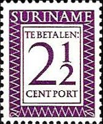 Suriname 1956 - serie Cifra in rettangolo: 2½ c