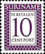 Suriname 1956 - serie Cifra in rettangolo: 10 c