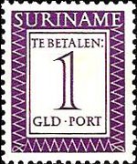Suriname 1956 - serie Cifra in rettangolo: 1 g