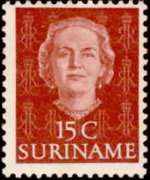 Suriname 1951 - serie Regina Giuliana: 15 c
