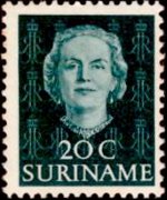 Suriname 1951 - serie Regina Giuliana: 20 c