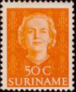 Suriname 1951 - serie Regina Giuliana: 50 c