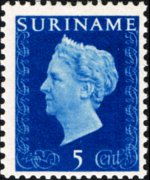 Suriname 1948 - serie Regina Guglielmina: 5 c