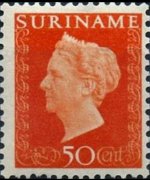 Suriname 1948 - serie Regina Guglielmina: 50 c
