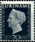 Suriname 1948 - serie Regina Guglielmina: 70 c