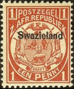 Swaziland 1889 - set Stamps of Transvaal overprinted: 1 p