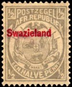 Swaziland 1889 - set Stamps of Transvaal overprinted: ½ p