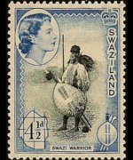 Swaziland 1956 - set Queen Elisabeth II and various subjects: 4½ p