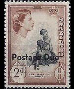 Swaziland 1961 - set Queen Elisabeth II - overprinted: 1 c su 2 p