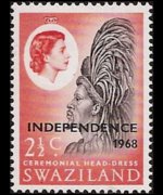 Swaziland 1968 - serie Regina Elisabetta II - INDEPENDENCE 1968: 2½ c