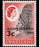 Swaziland 1968 - serie Regina Elisabetta II - INDEPENDENCE 1968: 3 c su 2½ c