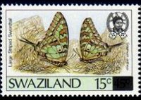 Swaziland 1987 - set Butterflies: 15 c su 45 c