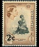 Swaziland 1961 - set Queen Elisabeth II and various subjects - overprinted: 2 c su 2 p
