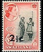 Swaziland 1961 - set Queen Elisabeth II and various subjects - overprinted: 2½ c su 3 p