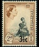 Swaziland 1961 - set Queen Elisabeth II and various subjects - overprinted: 3½  c su 2 p
