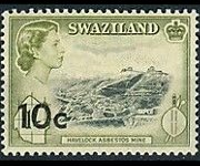 Swaziland 1961 - set Queen Elisabeth II and various subjects - overprinted: 10 c su 1 sh