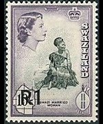 Swaziland 1961 - serie Regina Elisabetta II e soggetti vari - soprastampati: 1 R su 10 sh
