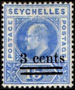 Seychelles 1903 - set King Edward VII: 3 c su 15 c