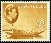 Seychelles 1952 - serie Re Giorgio VI e soggetti vari: 20 c