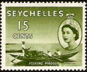 Seychelles 1954 - serie Regina Elisabetta II e soggetti vari: 15 c