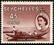 Seychelles 1954 - set Queen Elisabeth II and various subjects: 45 c