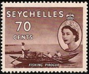 Seychelles 1954 - set Queen Elisabeth II and various subjects: 70 c
