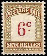 Seychelles 1951 - serie Cifra: 6 c