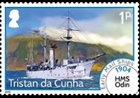 Tristan da Cunha 2015 - set Early mail ships : 1 p