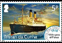 Tristan da Cunha 2015 - set Early mail ships : 5 p