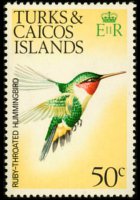 Turks e Caicos 1973 - serie Uccelli: 50 c