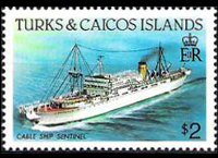 Turks e Caicos 1983 - serie Navi: 2 $