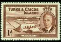 Turks and Caicos Islands 1950 - set King George VI and various subjects: 1 p