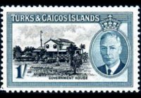 Turks e Caicos 1950 - serie Re Giorgio VI e soggetti vari: 1 sh
